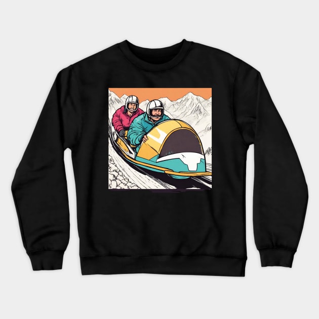 Bobsleighing Winter Sports 80s Bobsleigh Team Crewneck Sweatshirt by DaysuCollege